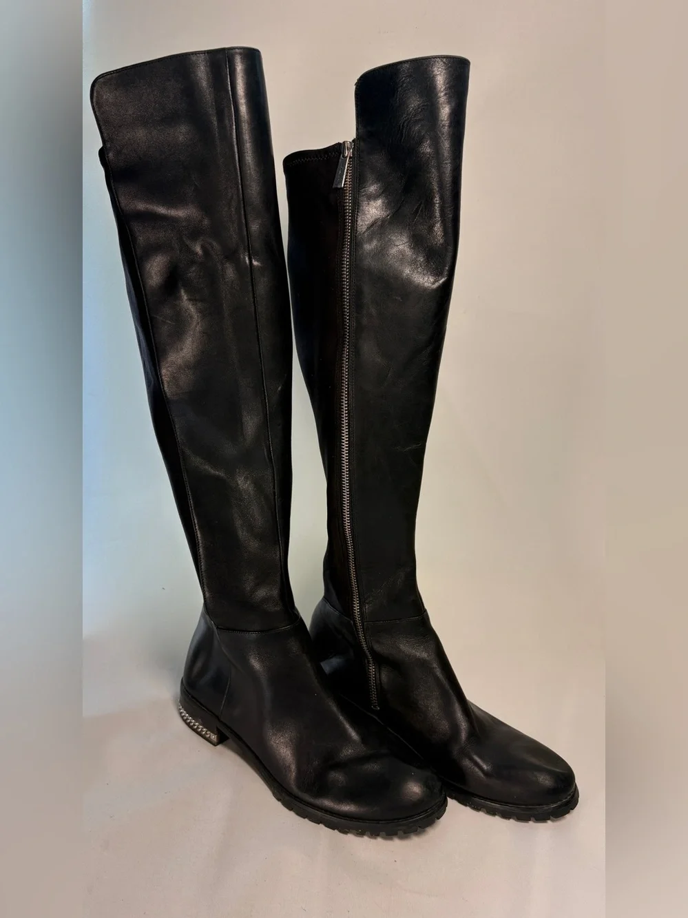 Michael‎ Kors Black Over-the-Knee Leather Zip Boots